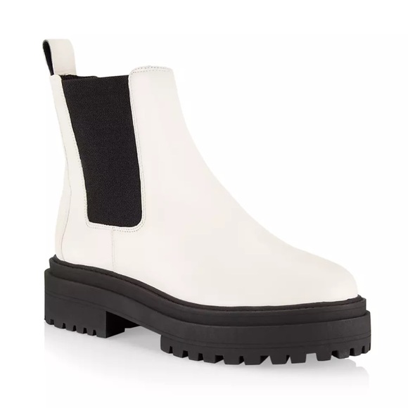 3.1 Phillip Lim White Leather Lug Sole Boots